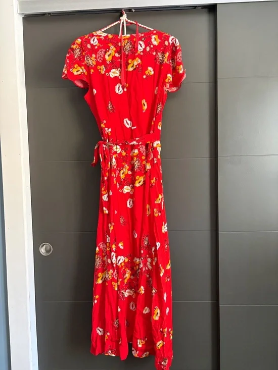 Free People Floral Wrap Maxi Dress Flower Size Large - Picture 2 of 4